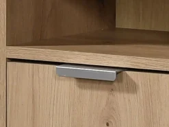 Mobile da Ingresso Marrone Rovere Nodi Grigio Specchio Incluso 4 Ripiani 100x29x191.5h cm, Appendiabiti - Tonengo