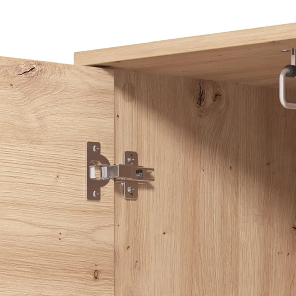 Mobile da Ingresso Marrone Rovere Nodi Nero Specchio Incluso 2 Ripiani 193x55x40h cm, Appendiabiti - Apia