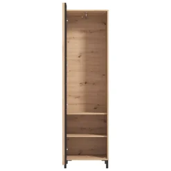 Mobile da Ingresso Marrone Rovere Nodi Nero Specchio Incluso 2 Ripiani 193x55x40h cm, Appendiabiti - Apia