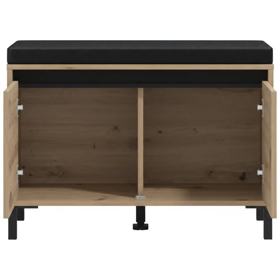 Mobile da Ingresso Marrone Rovere Nodi Nero un Ripiano 2 Ante 80x40x57h cm, 2 Vani - Varmo