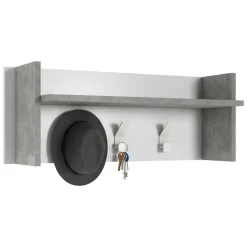 Mobile da ingresso minimal sospeso bianco e cemento 90x34h cm - Angry