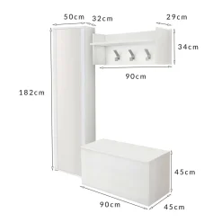 Mobile da ingresso sospeso 2 ante bianco 90x45h cm - Tanzanite