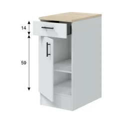 Mobile dispensa 40x90h cm bianco e rovere - Orvia