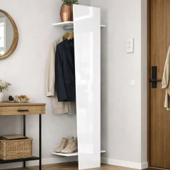 Mobile ingresso a muro moderno bianco lucido 50x200h cm - Allinko