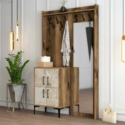 Mobile ingresso 2 ante noce e bianco 120x200h cm - Isidore