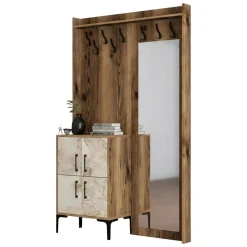 Mobile ingresso 2 ante noce e bianco 120x200h cm - Isidore
