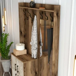 Mobile ingresso 2 ante noce e bianco 120x200h cm - Isidore