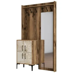 Mobile ingresso 2 ante noce e bianco 120x200h cm - Isidore