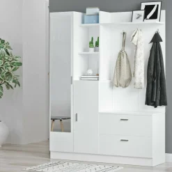 Mobile ingresso appendiabiti bianco 140x181h cm - Anumali