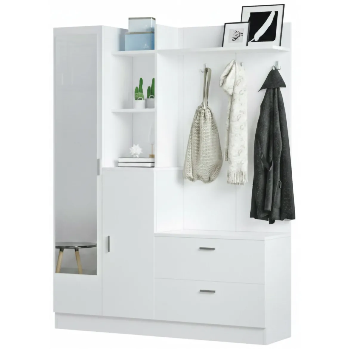 Mobile ingresso appendiabiti bianco 140x181h cm - Anumali