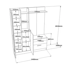 Mobile ingresso appendiabiti bianco 140x181h cm - Anumali