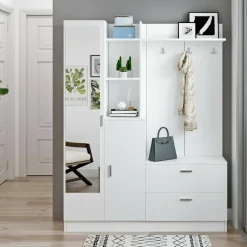 Mobile ingresso appendiabiti bianco 140x181h cm - Anumali