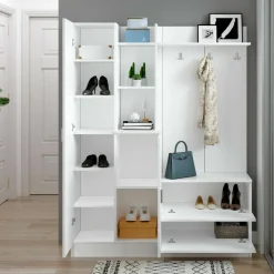 Mobile ingresso appendiabiti bianco 140x181h cm - Anumali