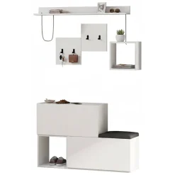Mobile ingresso a scacchi sospeso 2 ante bianco 120x76h cm - Lariana