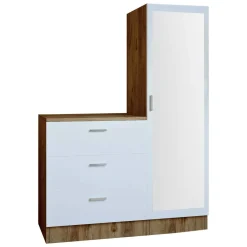 Mobile ingresso con 3 cassetti quercia e bianco 60x72h cm - Jaime