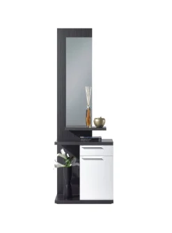 Mobile ingresso con cassetto bianco e grigio cenere 61x186h cm - Axell
