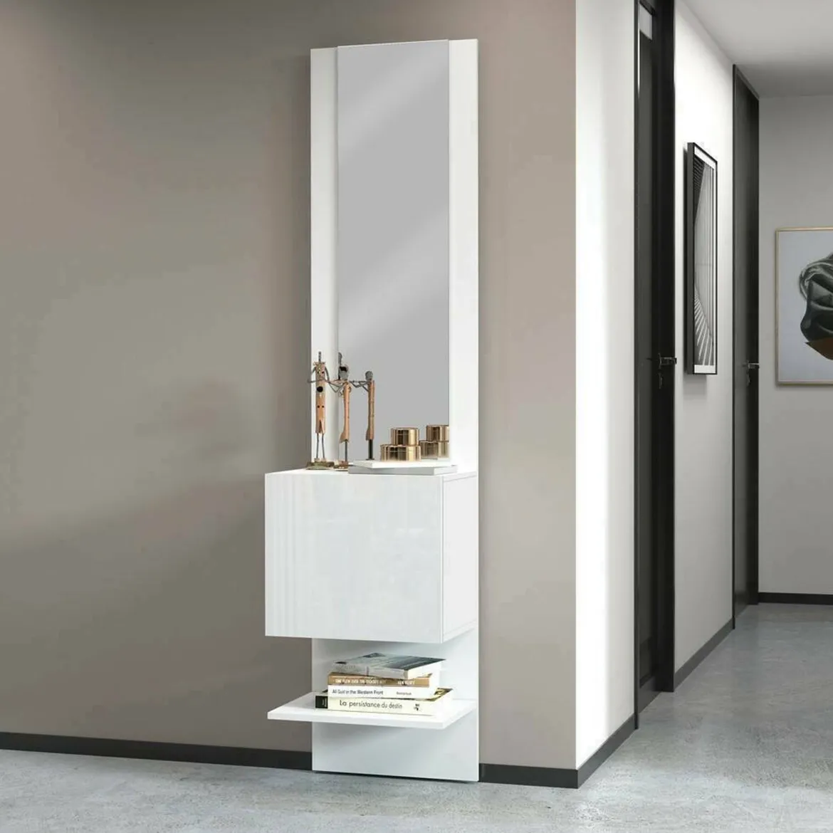 Mobile ingresso da parete bianco 45x190h cm - Ivana