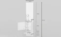 Mobile ingresso da parete bianco 45x190h cm - Ivana