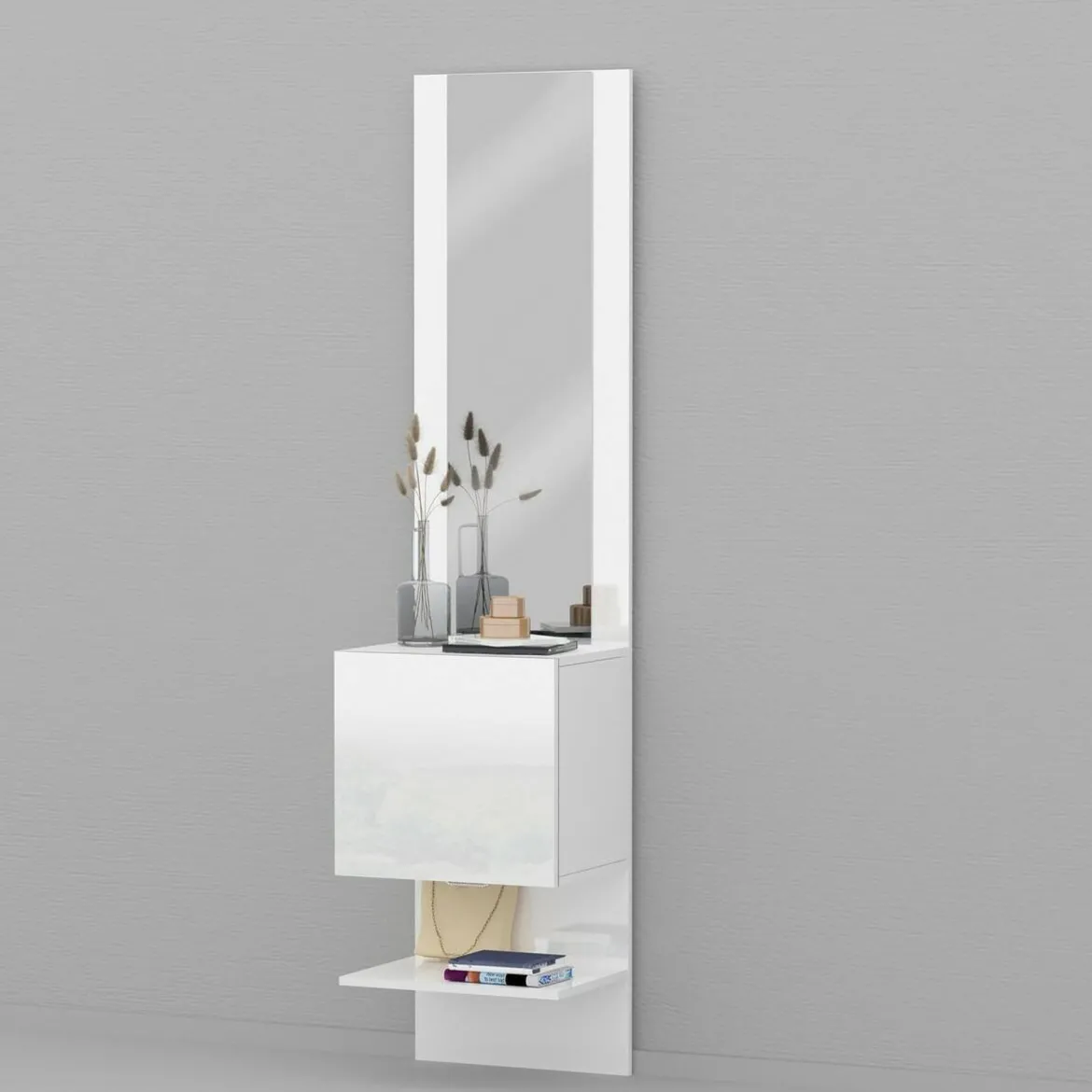 Mobile ingresso da parete bianco 45x190h cm - Ivana