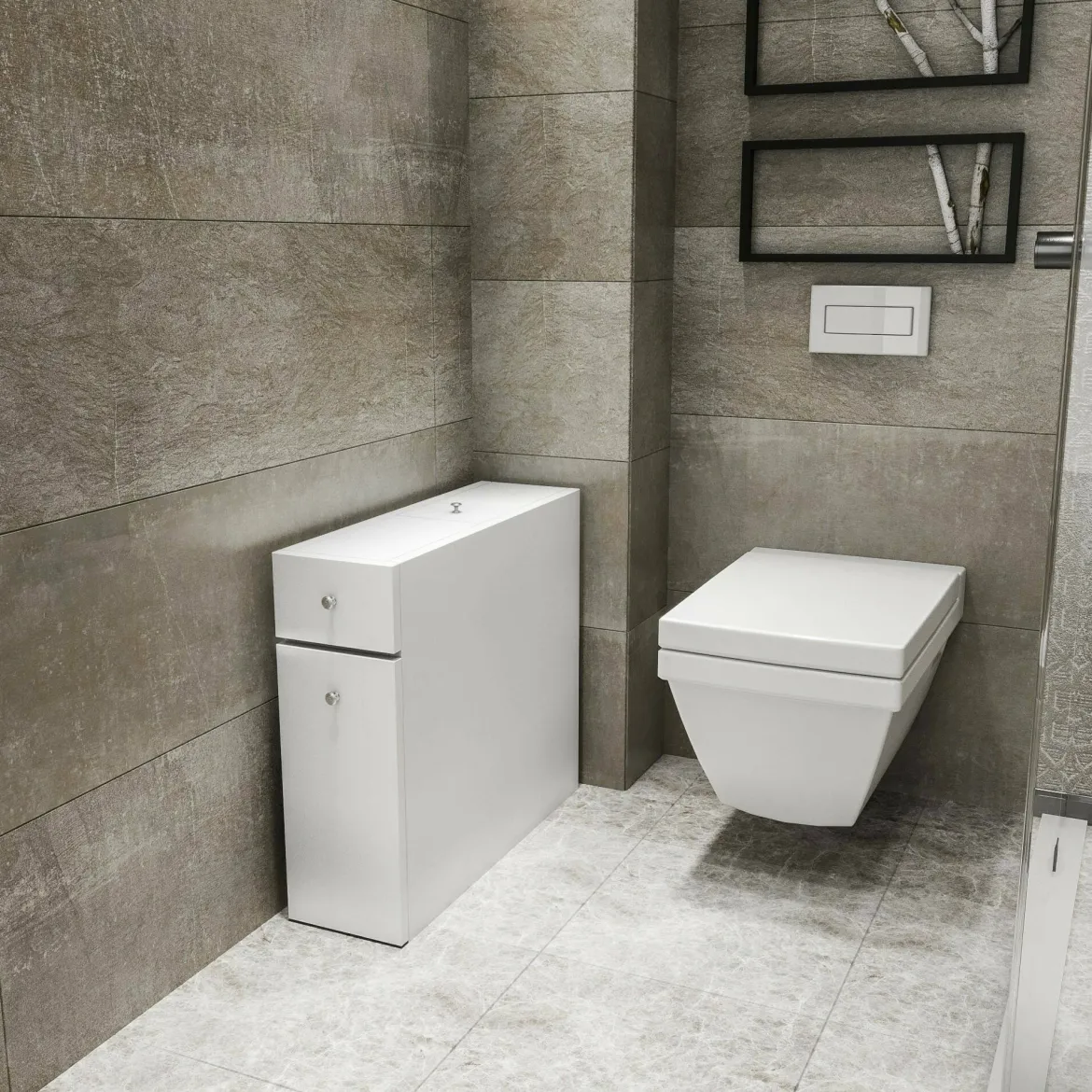 Mobile lavabo 2 cassetti 20x60x55h cm bianco - Isidora