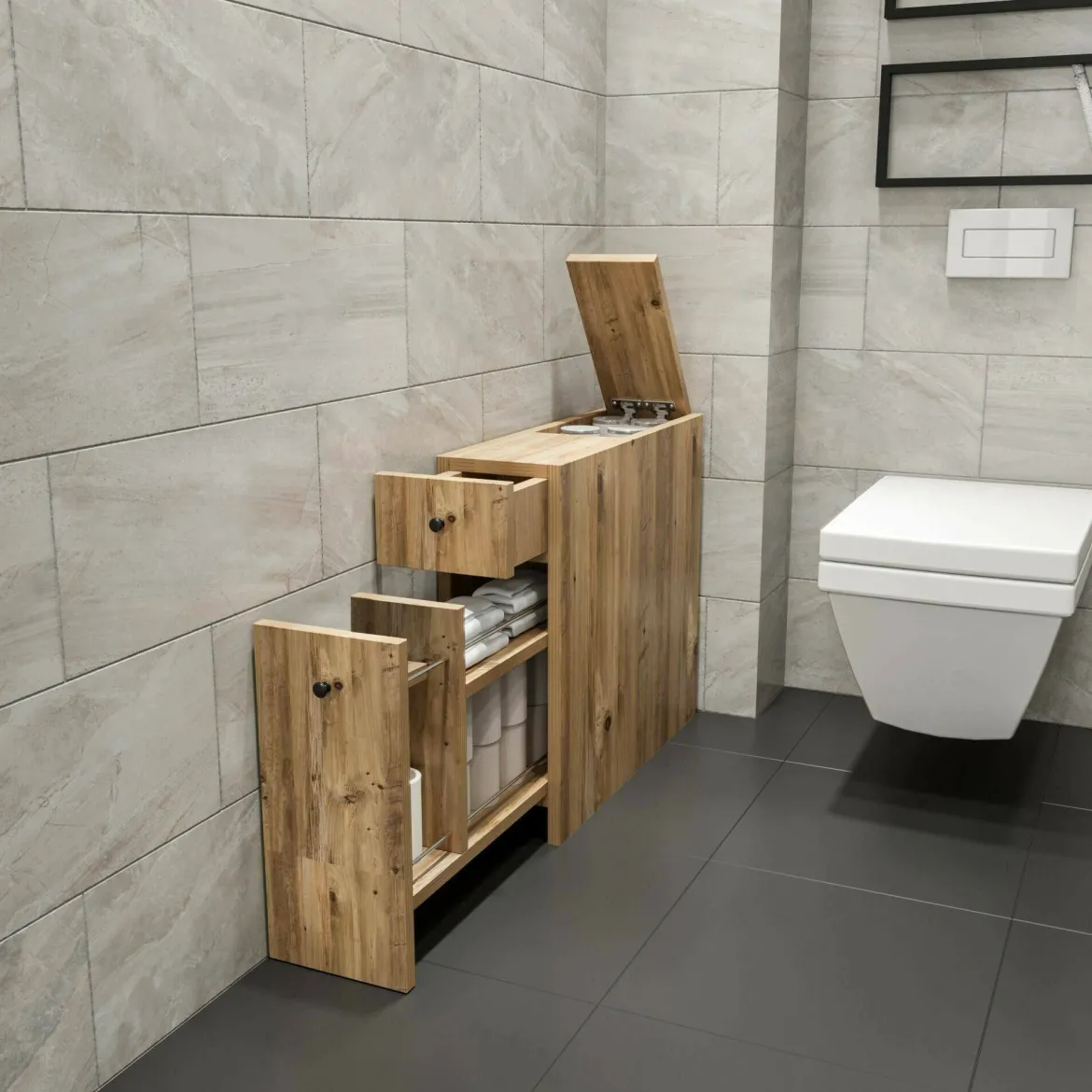 Mobile lavabo 2 cassetti 80x45x50h cm bianco lucido - Felix