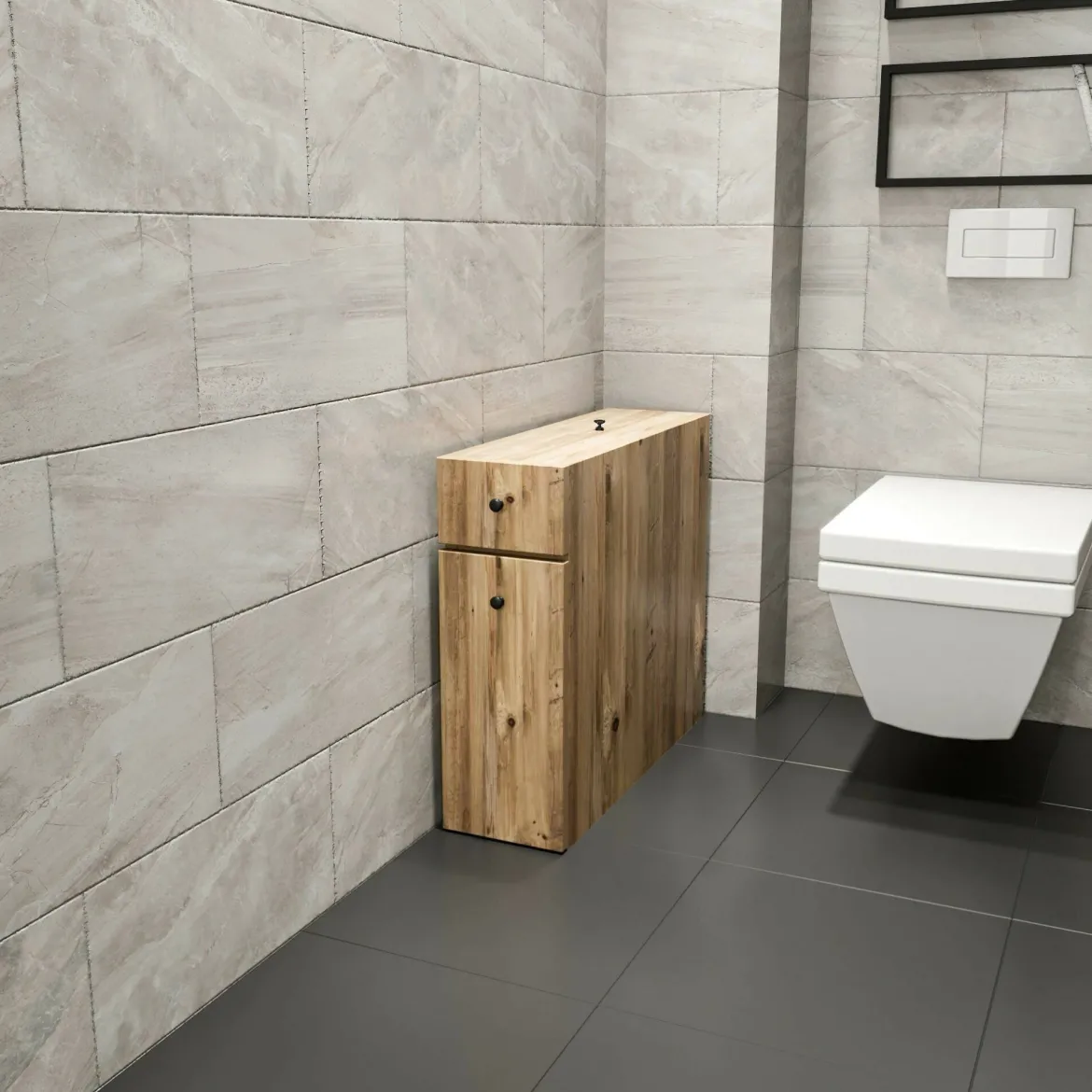 Mobile lavabo 2 cassetti 80x45x50h cm bianco lucido - Felix