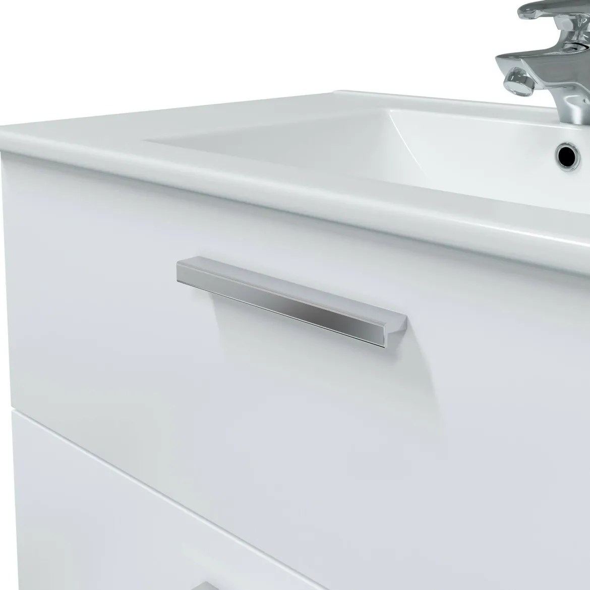 Mobile lavabo 2 cassetti 80x45x50h cm bianco lucido - Felix