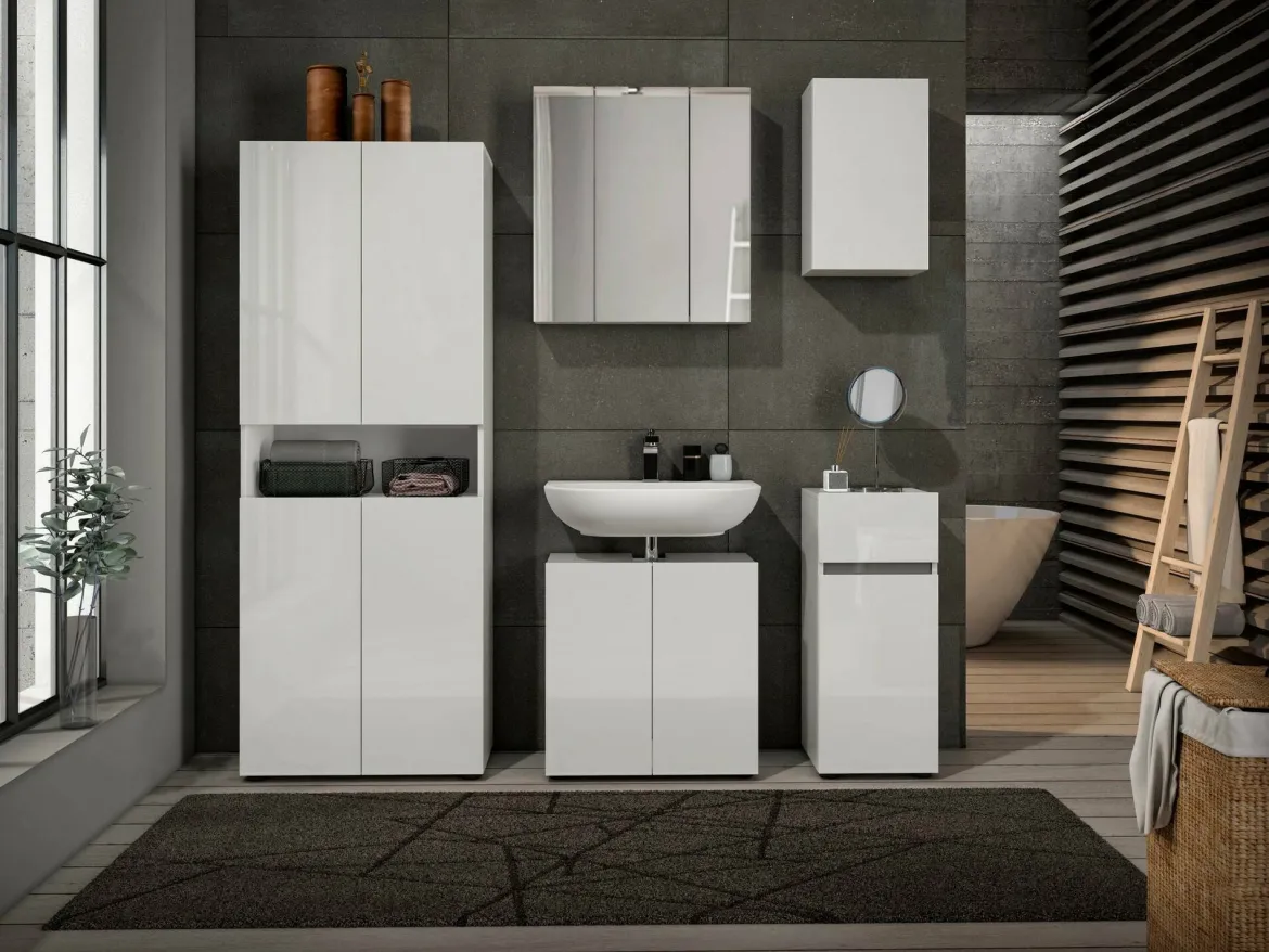 Mobile lavandino 2 ante 60x34x62h cm bianco lucido - Vione