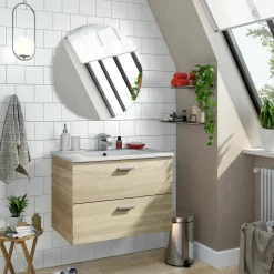 Mobile lavandino 2 cassetti 80x45x50h cm rovere - Felix