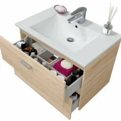 Mobile lavandino 2 cassetti 80x45x50h cm rovere - Felix
