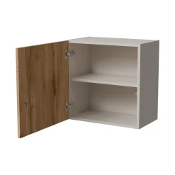 Mobile Pensile Beige Marrone Rovere un Ripiano Modulabile 49.9x50h cm, 2 Vani - Sparone