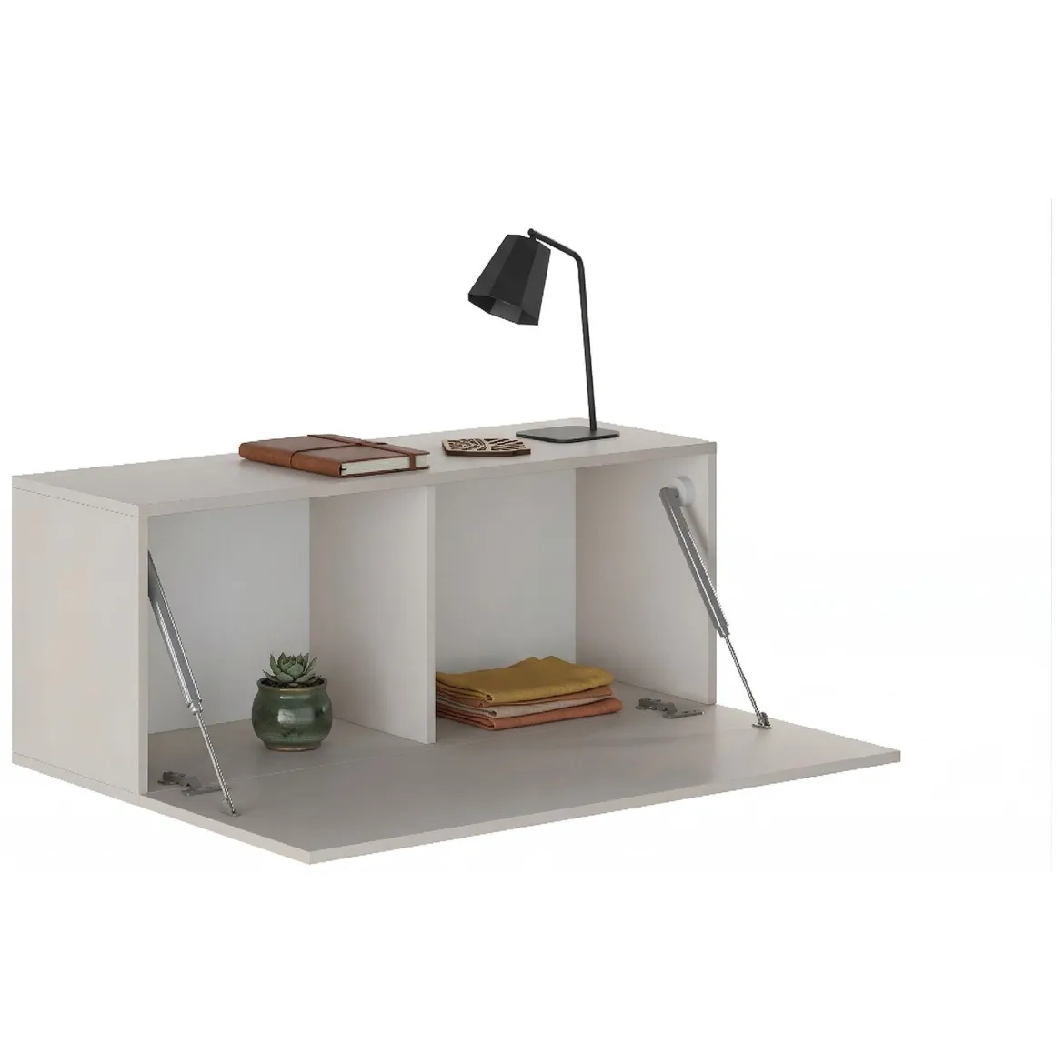 Mobile Pensile Beige Modulabile un Ripiano 100x40h cm, Un'anta - Pimonte