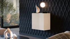 Mobile Pensile Beige un Ripiano Modulabile 49.9x50h cm, Apertura Push Pull - Fonteno