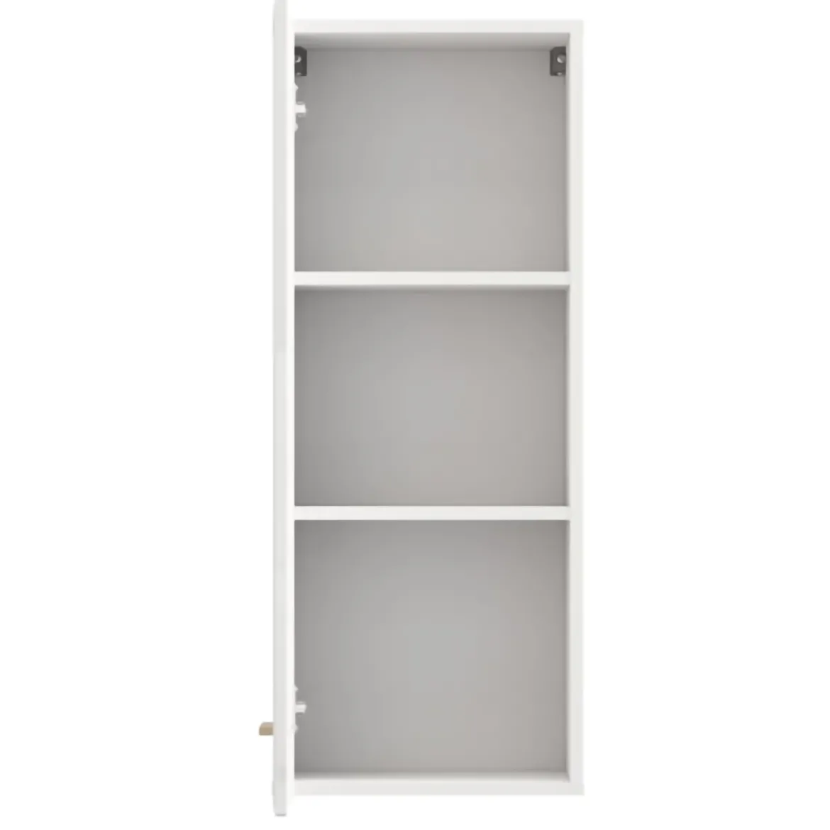 Mobile Pensile Bianco Opaco Marrone Rovere 2 Ripiani Un'anta 39x96h cm, 3 Vani - Fresis
