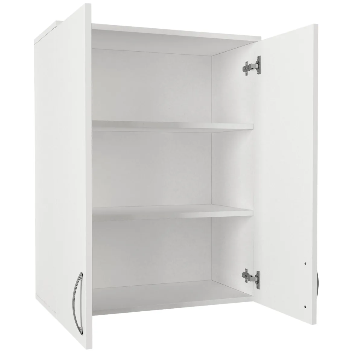 Mobile Pensile Bianco 2 Ripiani 2 Ante 70x90h cm, 3 Vani - Isili