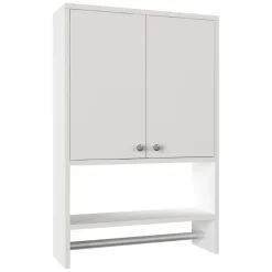 Mobile Pensile Bianco 2 Ripiani Apertura Battente 59x90h cm, 2 Ante - Taviano