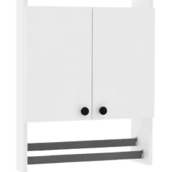 Mobile Pensile Bianco 2 Ripiani Un'anta 30x71h cm, 3 Vani - Tarano