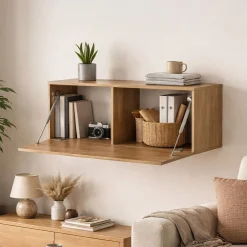 Mobile Pensile Marrone Noce Modulabile un Ripiano 100x40h cm, Un'anta - Pimonte