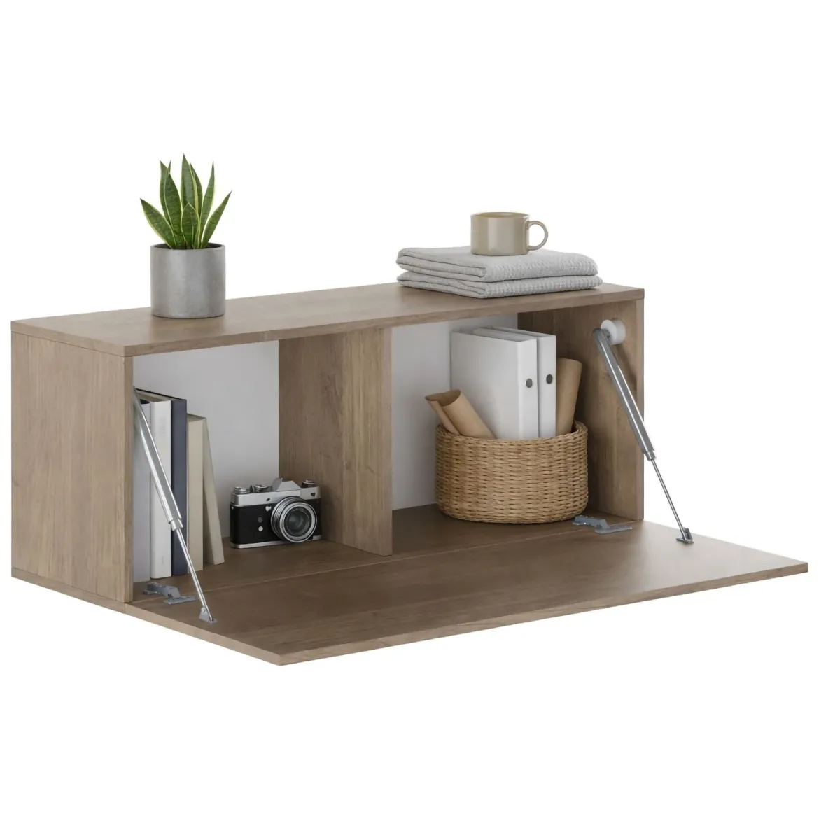 Mobile Pensile Marrone Noce Modulabile un Ripiano 100x40h cm, Un'anta - Pimonte