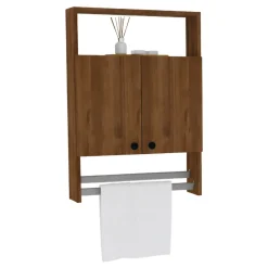 Mobile Pensile Marrone Noce 2 Ripiani Apertura Battente 60x87h cm, 2 Ante - Tanagro