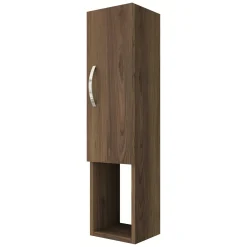 Mobile Pensile Marrone Noce 2 Ripiani Un'anta 22x90h cm, 3 Vani - Boglione