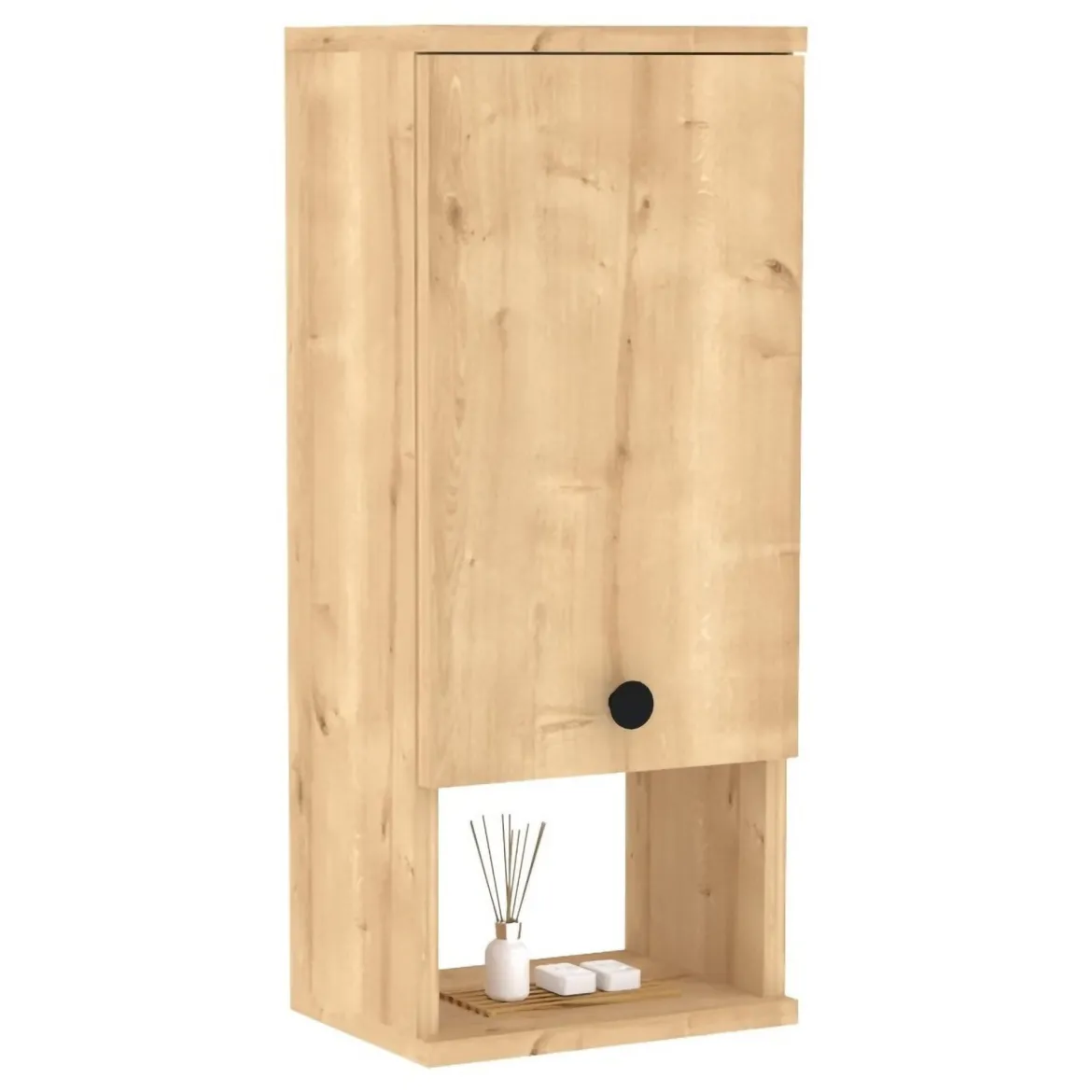 Mobile Pensile Marrone Rovere Bianco 4 Ante 2 Vani 120x47h cm, Apertura Battente - Rusco