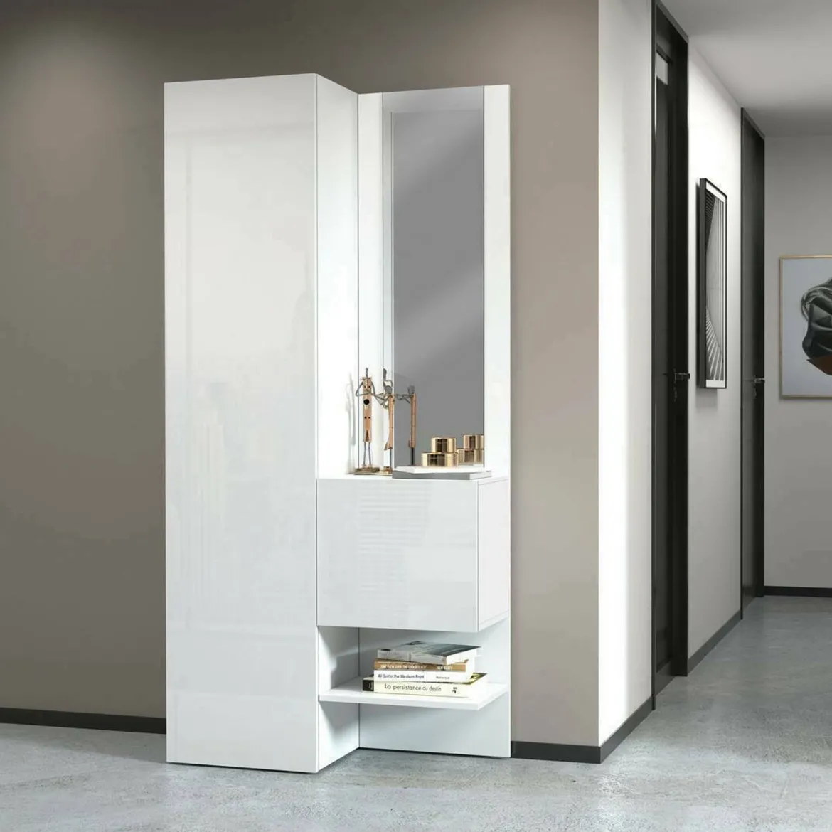Mobile per ingresso 2 ante bianco 90x190h cm - Bauladu