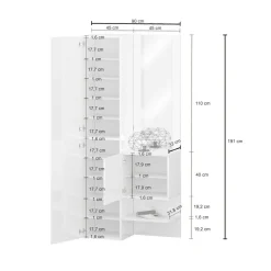 Mobile per ingresso 2 ante bianco 90x190h cm - Bauladu