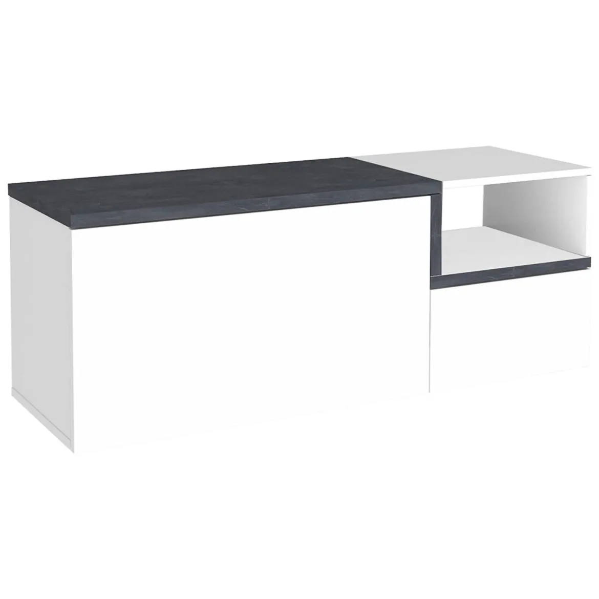Mobile per ingresso 2 ante bianco lucido e ardesia 120x54h cm - Aska