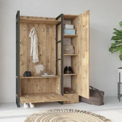 Mobile per ingresso 2 ante quercia 125x180h cm - Damasco