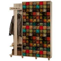 Mobile per ingresso 3 ante quercia e bianco 147x179h cm - Arcibaldo