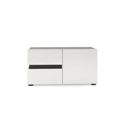 Mobile per ingresso con 2 cassetti bianco lucido e antracite 80x42h cm - Seul