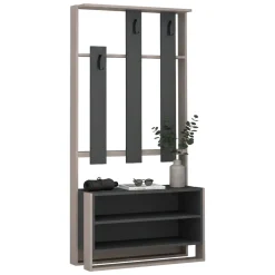 Mobile per ingresso da parete beige e antracite 90x180h cm - Toraji