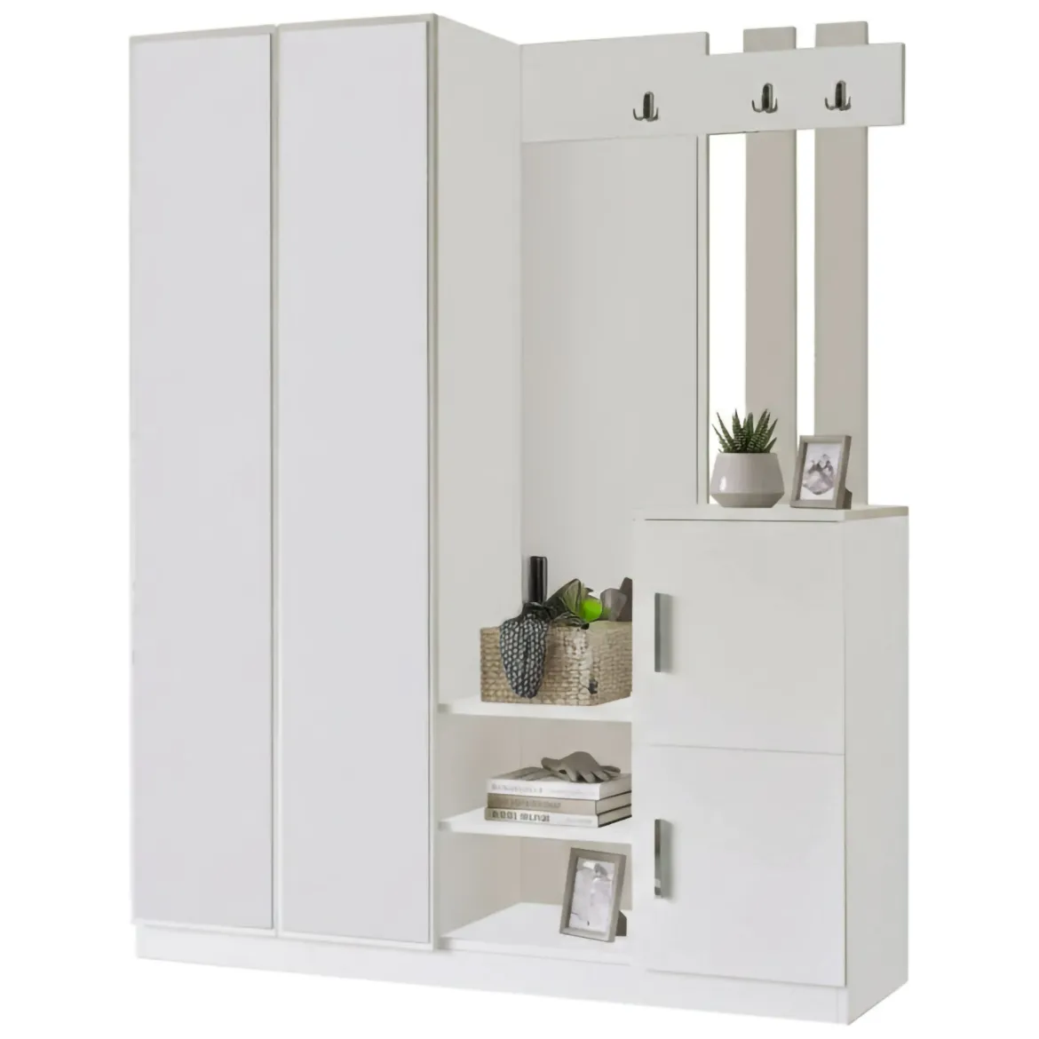Mobile per ingresso grande 3 ante bianco 147x179h cm - Hene